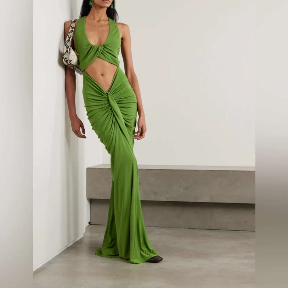 Christopher Esber Elegant Green Evening Gown Size 8 US - Picture 2 of 4